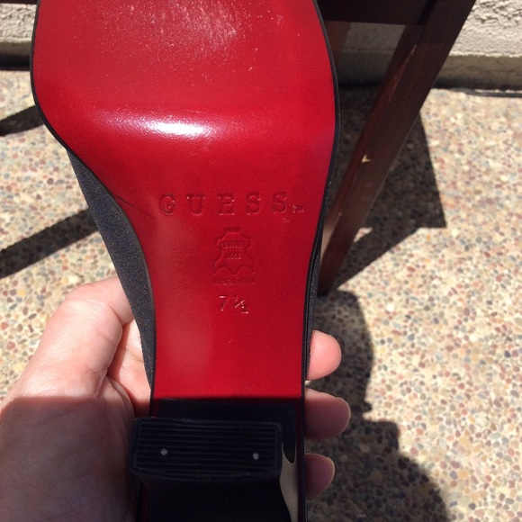 Guess Black Fabric Slide Sandals - Picture 6 of 7